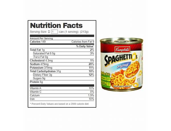 Spaghettios food facts