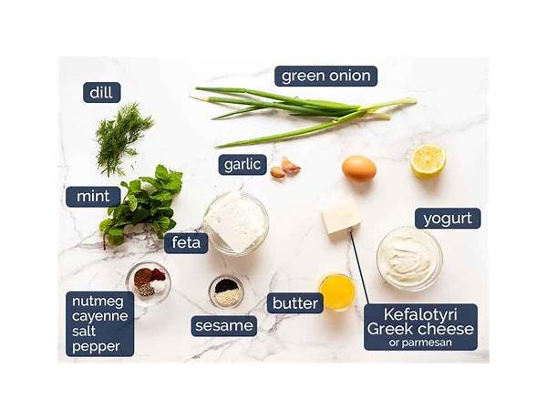 Spanakopita ingredients