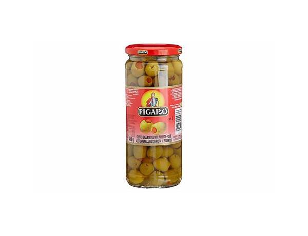 Spanish stuffed green olives with pimiento paste ingredients