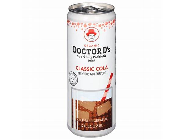 Sparkling probiotic drink classic cola food facts