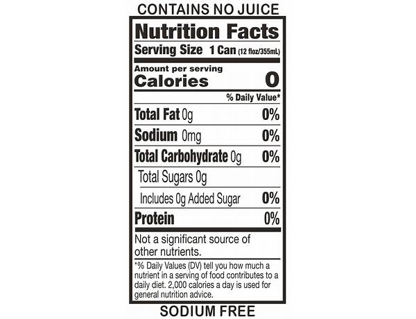 Sparkling seltzer water nutrition facts