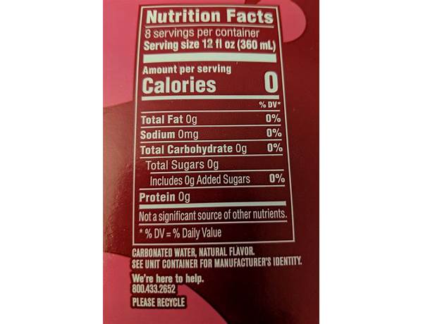 Sparkling water nutrition facts