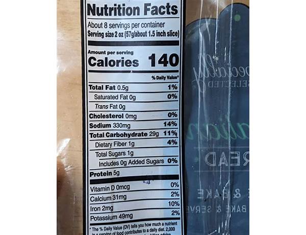 Specially selected nutrition facts