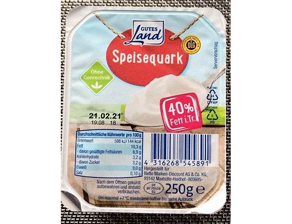 Speisequark food facts