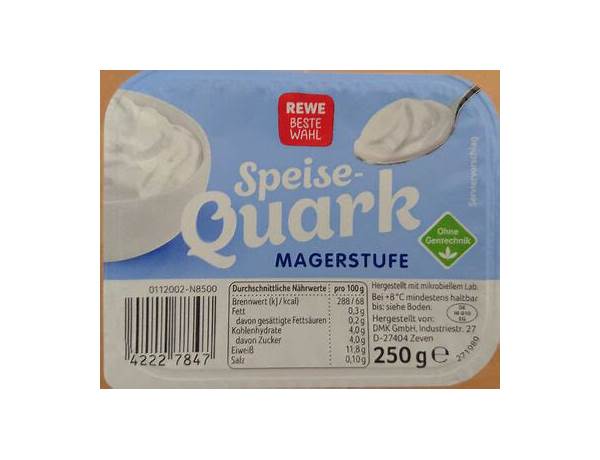 Speisequark magerstufe food facts