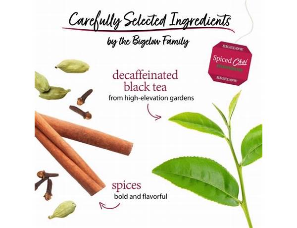 Spiced chai decaffeinated black tea food facts