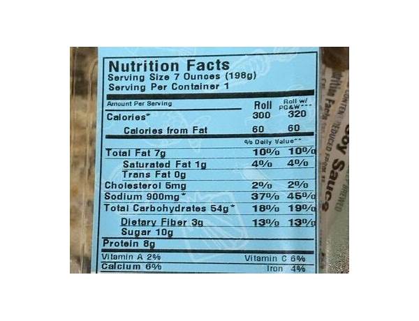 Spicy california roll sp nutrition facts