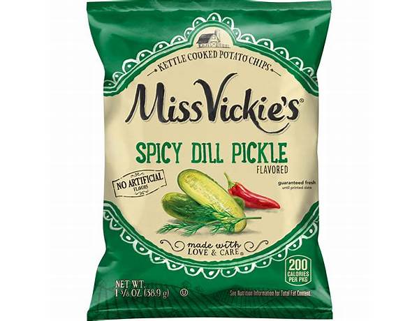Spicy dill pickle flavored kettle cooked chips food facts