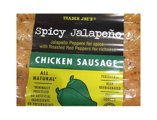 Spicy jalapeño chicken sausage food facts