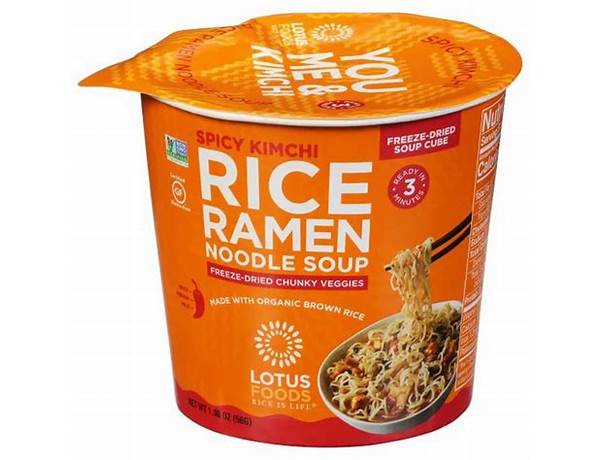 Spicy kimchi rice ramen noodle soup food facts