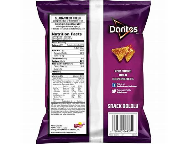 Spicy sweet chili doritos food facts