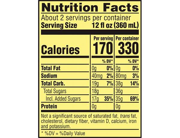 Spiked lemonade nutrition facts