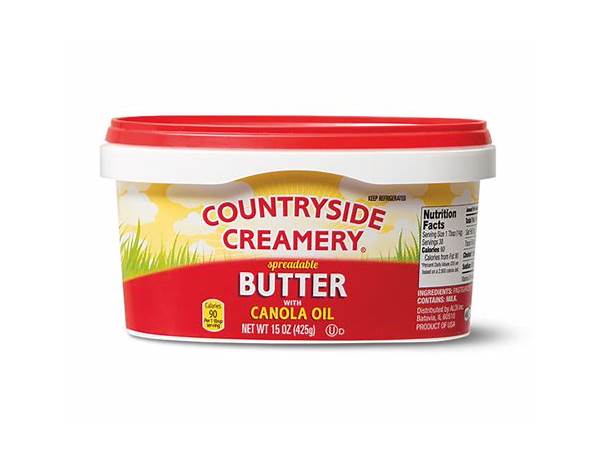 Spreadable butter with canola oil ingredients