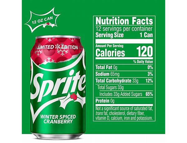 Sprite cranberry nutrition facts