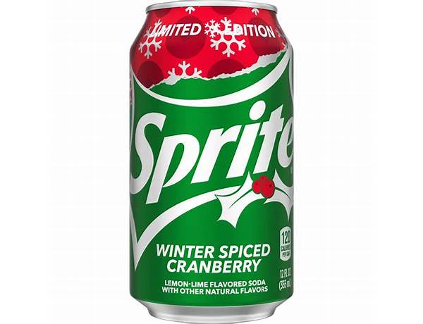 Sprite winter spiced cranberry food facts