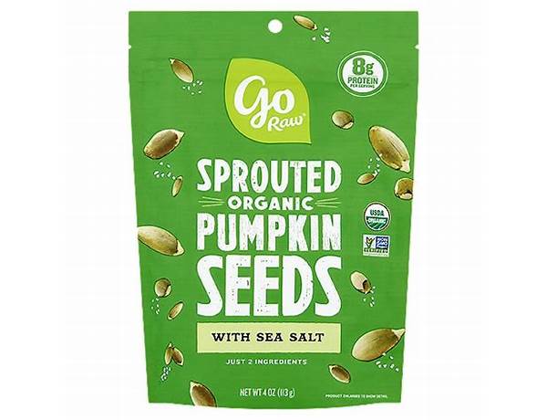 Sprouted organic pumpkin seeds ingredients