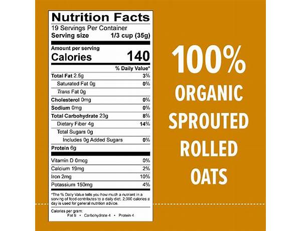Sprouted rolled oats food facts