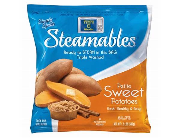 Steamable sweet potatoes food facts