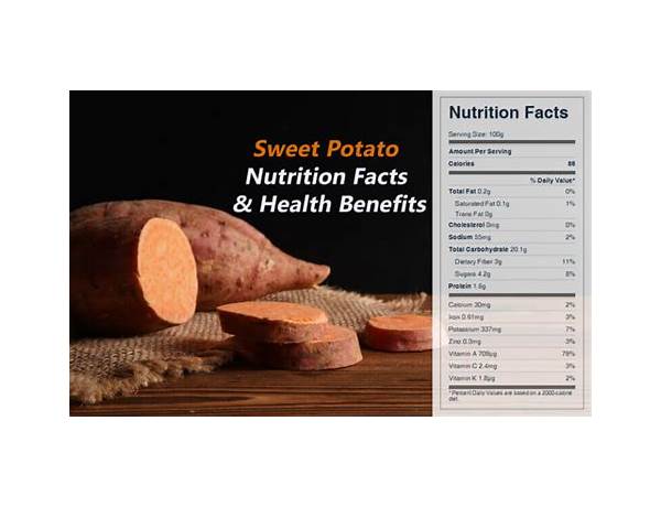 Steamable sweet potatoes nutrition facts