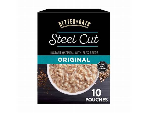 Steel cut instant oatmeal with flax seeds food facts