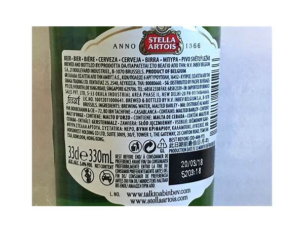 Stella artois ingredients