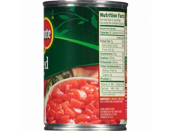 Stewed tomatoes food facts