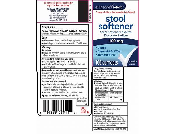 Stool softener nutrition facts