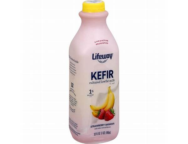 Strawberry banana kefir cultured lowfat milk - food facts