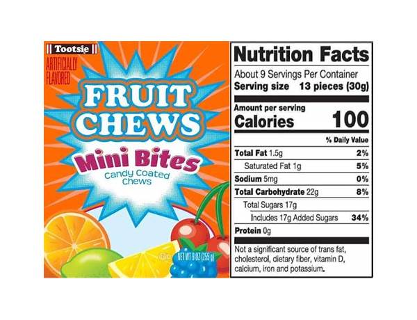 Strawberry cotton candy fruit chews nutrition facts