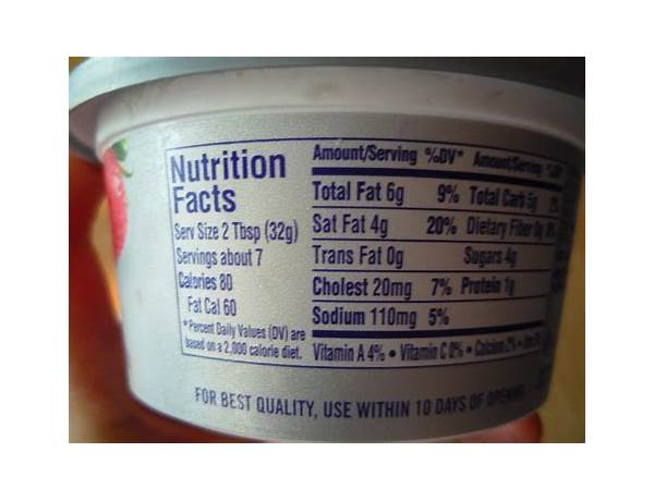 Strawberry cream cheese nutrition facts