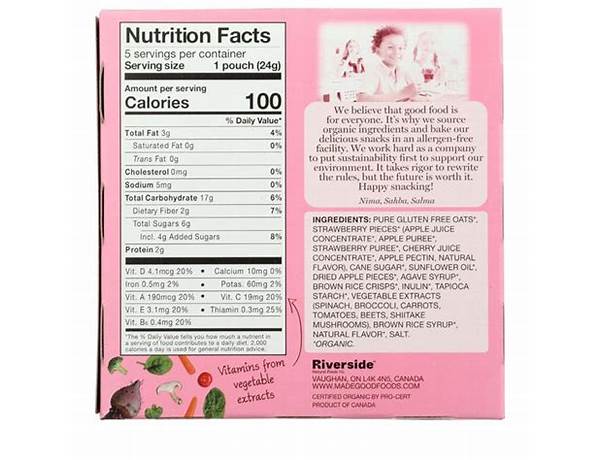 Strawberry granola minis food facts