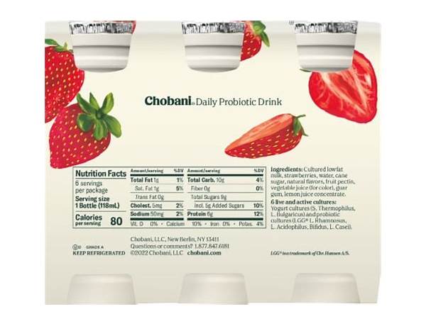 Strawberry lowfat yogurt drink ingredients