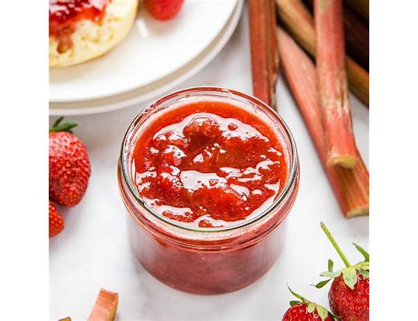 Strawberry rubarb jam ingredients