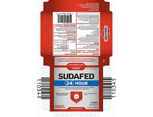 Sudafed 12 hour nutrition facts