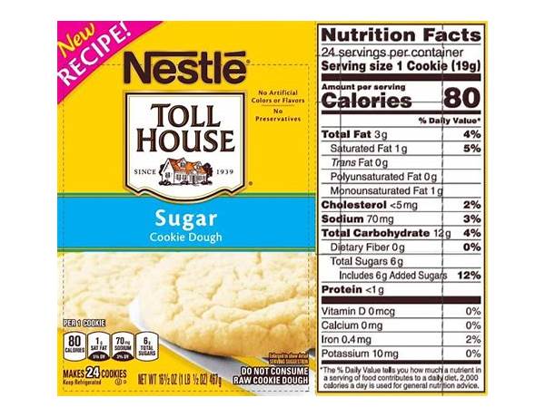 Sugar cook cookie dough chunks food facts