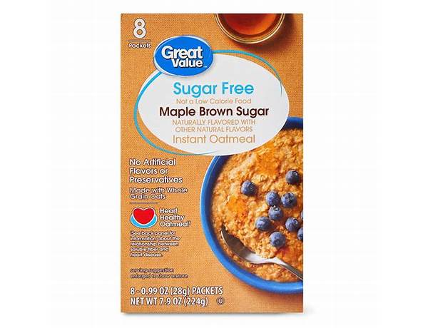 Sugar free instant oatmeal, maple & brown sugar food facts