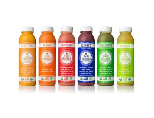Suja, elements, cold-pressured fruit juice smoothie, berryoxidant nutrition facts