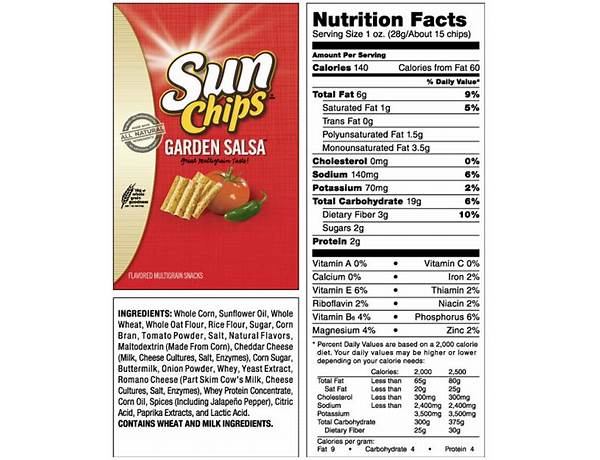 Sun chips - food facts