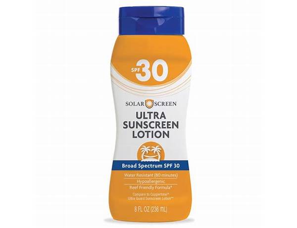 Sunscreen lotion nutrition facts