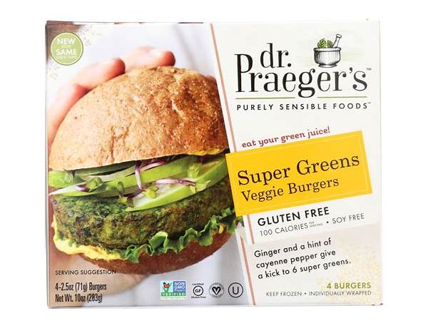 Super greens veggie burger food facts