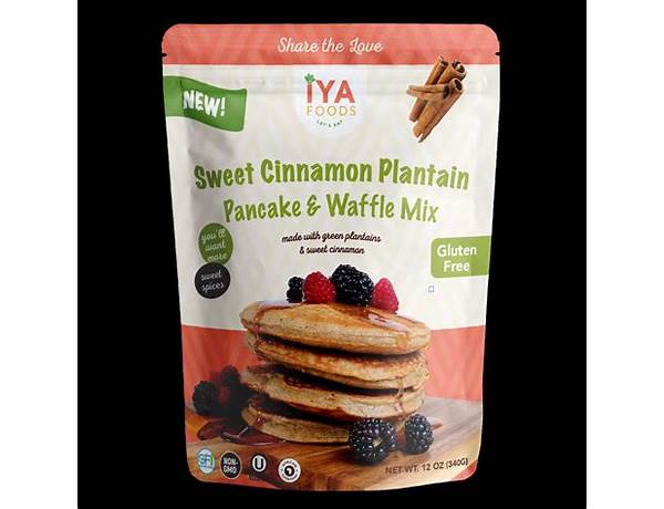 Sweet cinnamon plantain pancake and waffle mix food facts