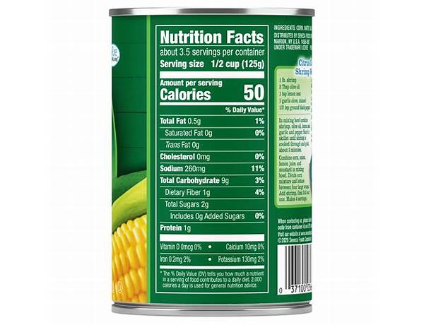 Sweet corn nutrition facts