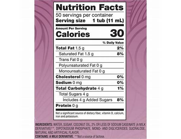 Sweet creme espresso capsule nutrition facts