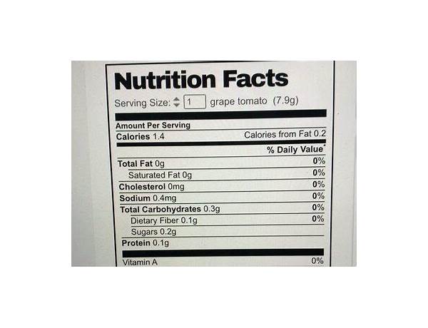 Sweet grape tomatoes nutrition facts