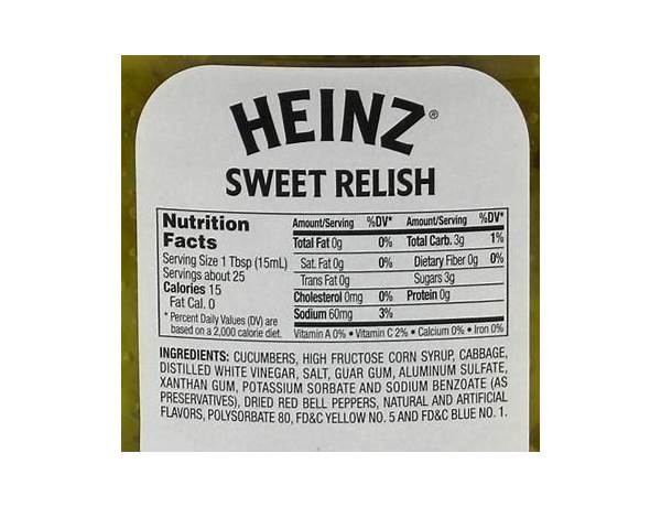 Sweet relish nutrition facts