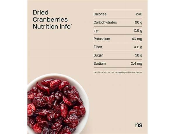 Sweetened dried cranberries food facts