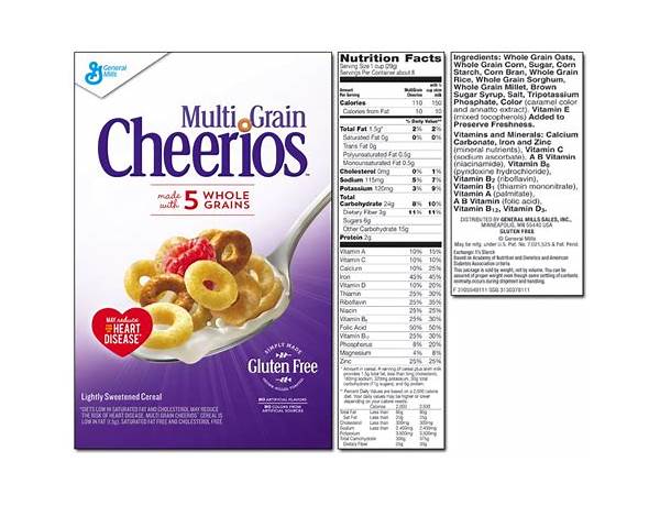 Sweetened multigrain cereal nutrition facts