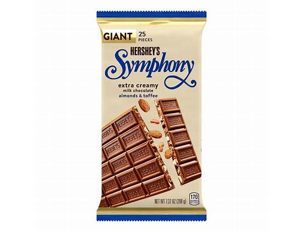 Symphony extra large creamy milk chocolate with food facts