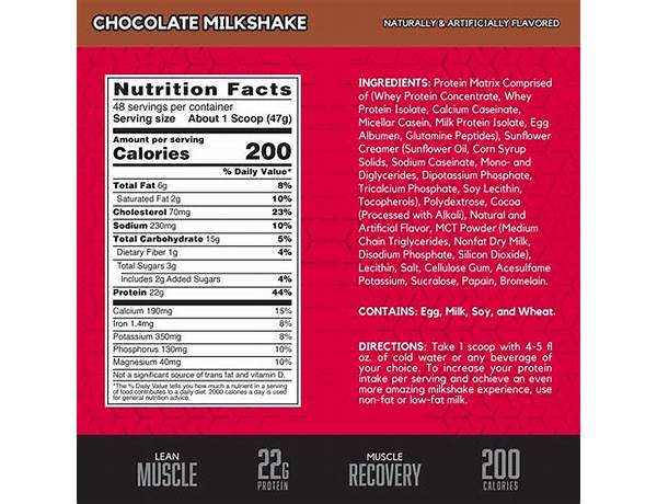 Synth-6 strawberry milkshake food facts