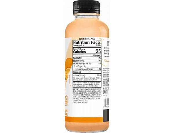 Tangerine sparkling probiotic drink, tangerine food facts